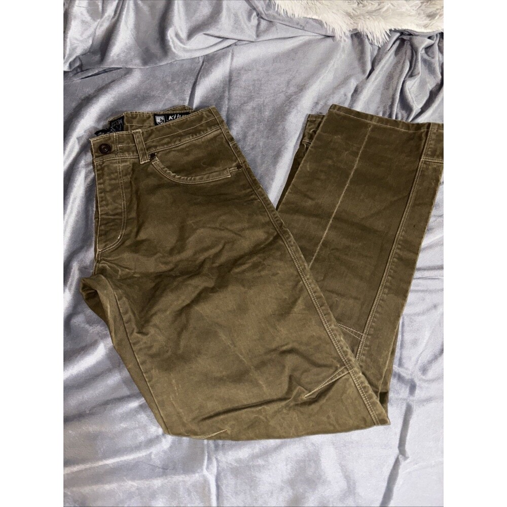 Men’s Kuhl Ryder Vintage Patina Dye Pants Size 31x34 Army Green